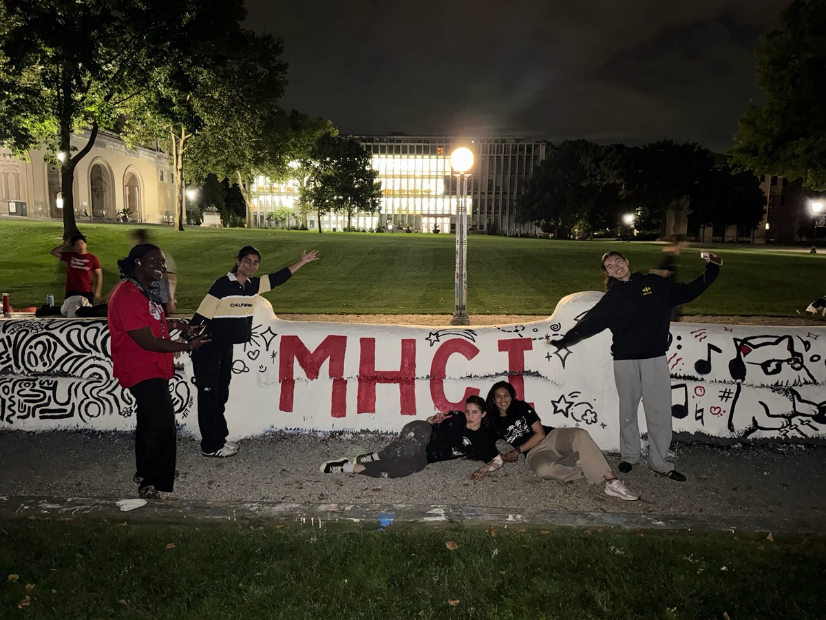 Priyal and friends after painting the Carnegie Mellon Fence