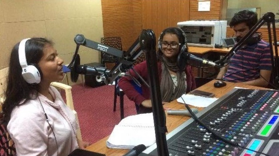Priyal hosting a college radio show